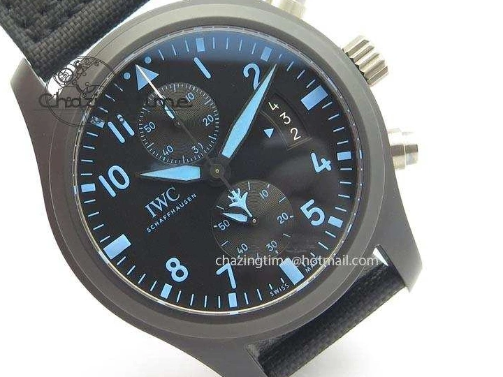 MIROTIME 0706 Pilot Chrono IW388003 Real Ceramic V6F 1:1 Best Edition On Black Nylon Strap A StreetReady 7284